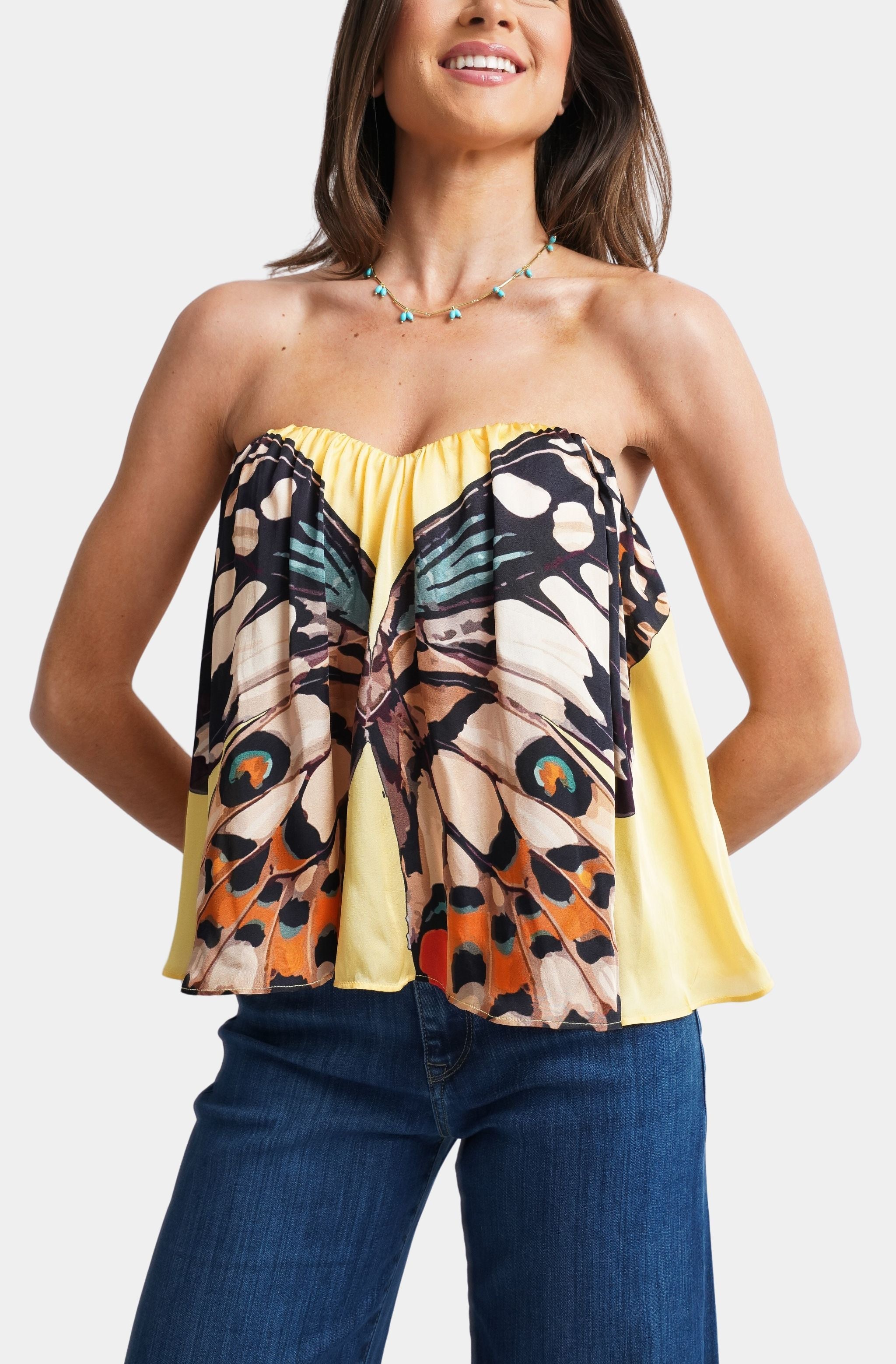 Hemline Exclusive Morpho Scarf Top