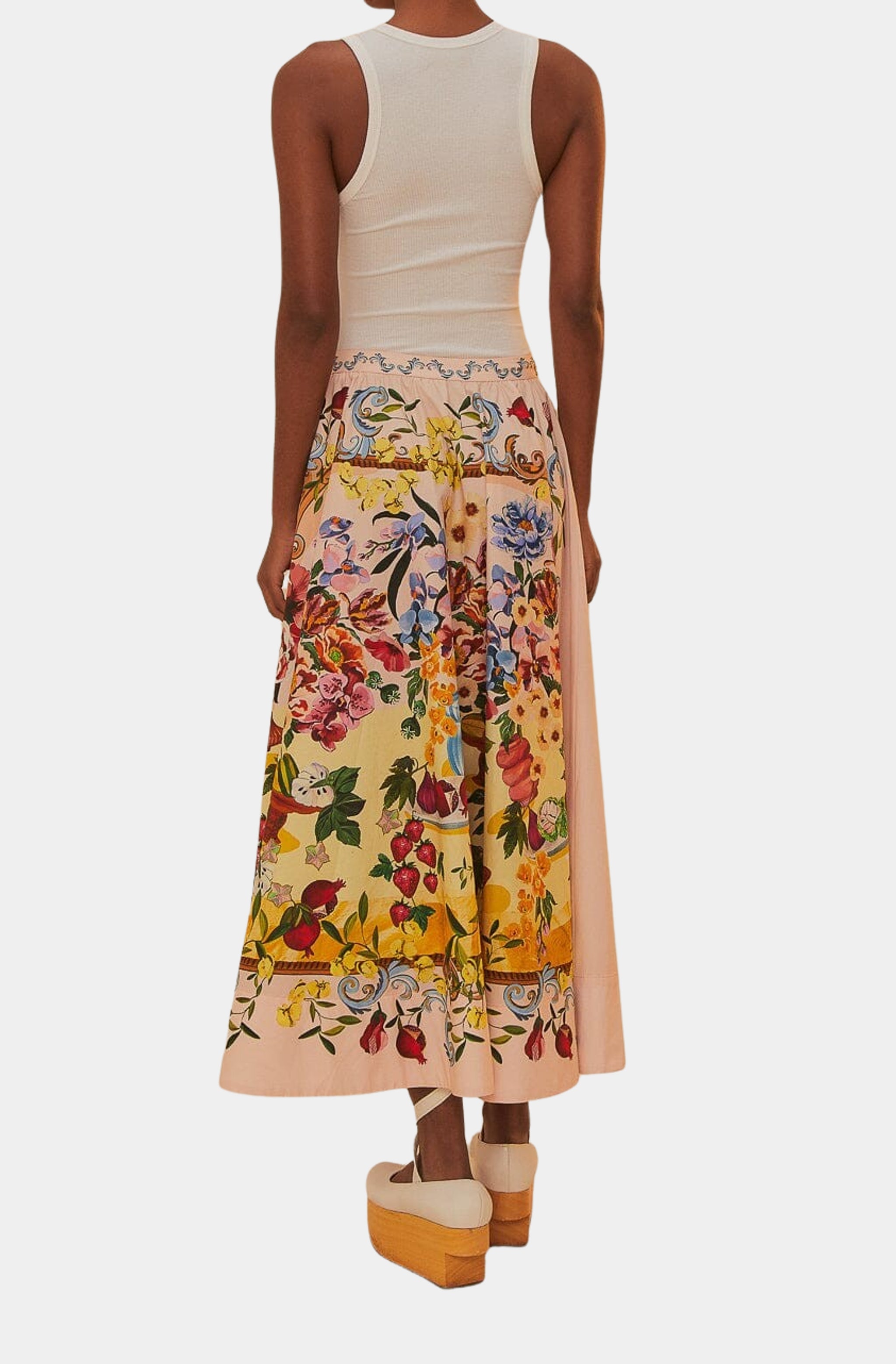 Garden Terrace Pink Midi Skirt