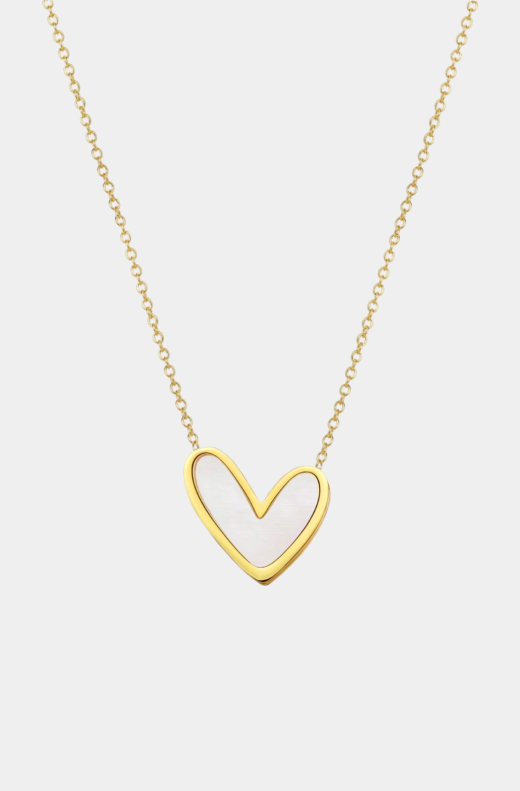 Abigail Mother of Pearl Heart Necklace