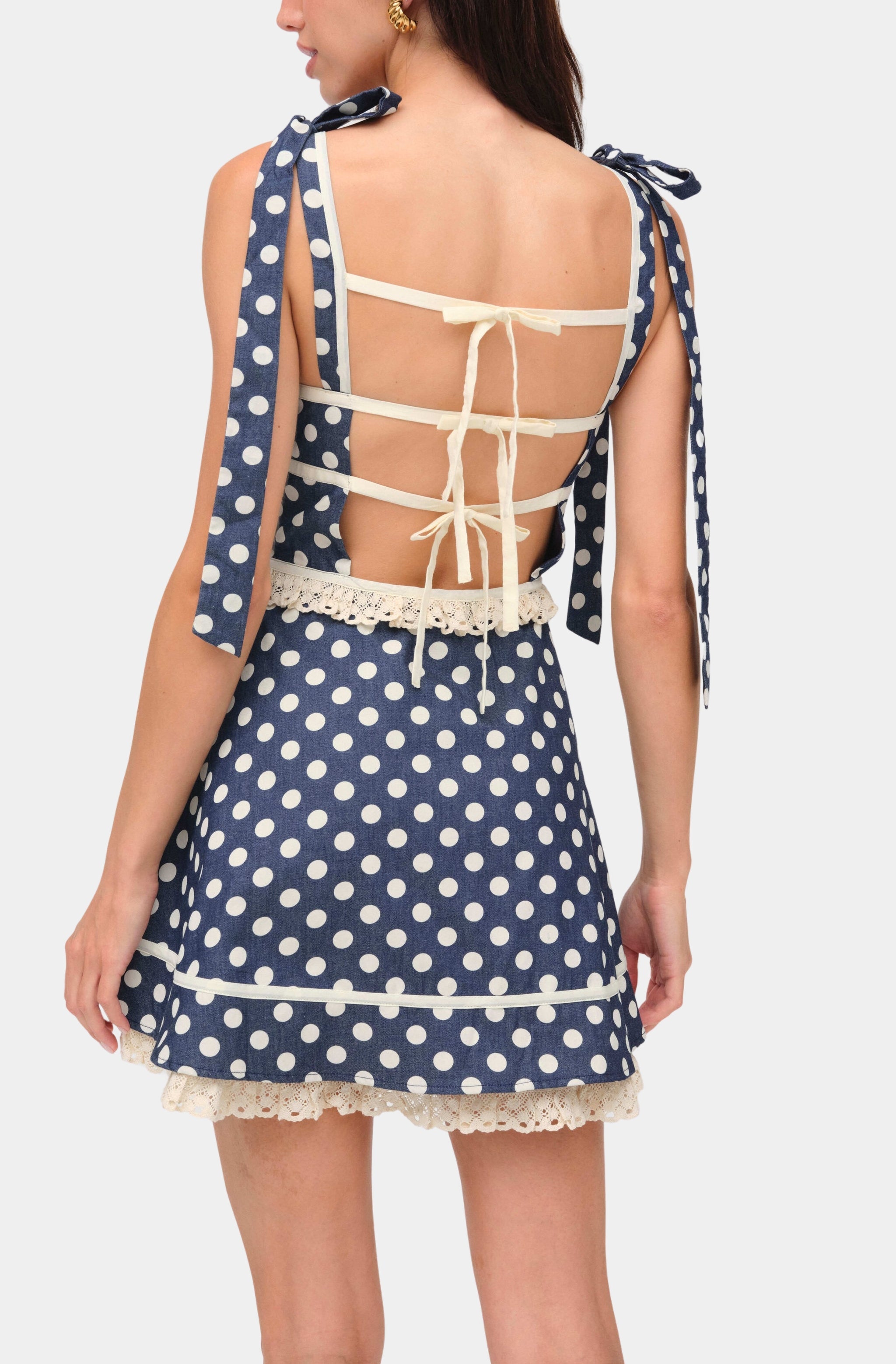 Dolly Denim Dot Mini Dress