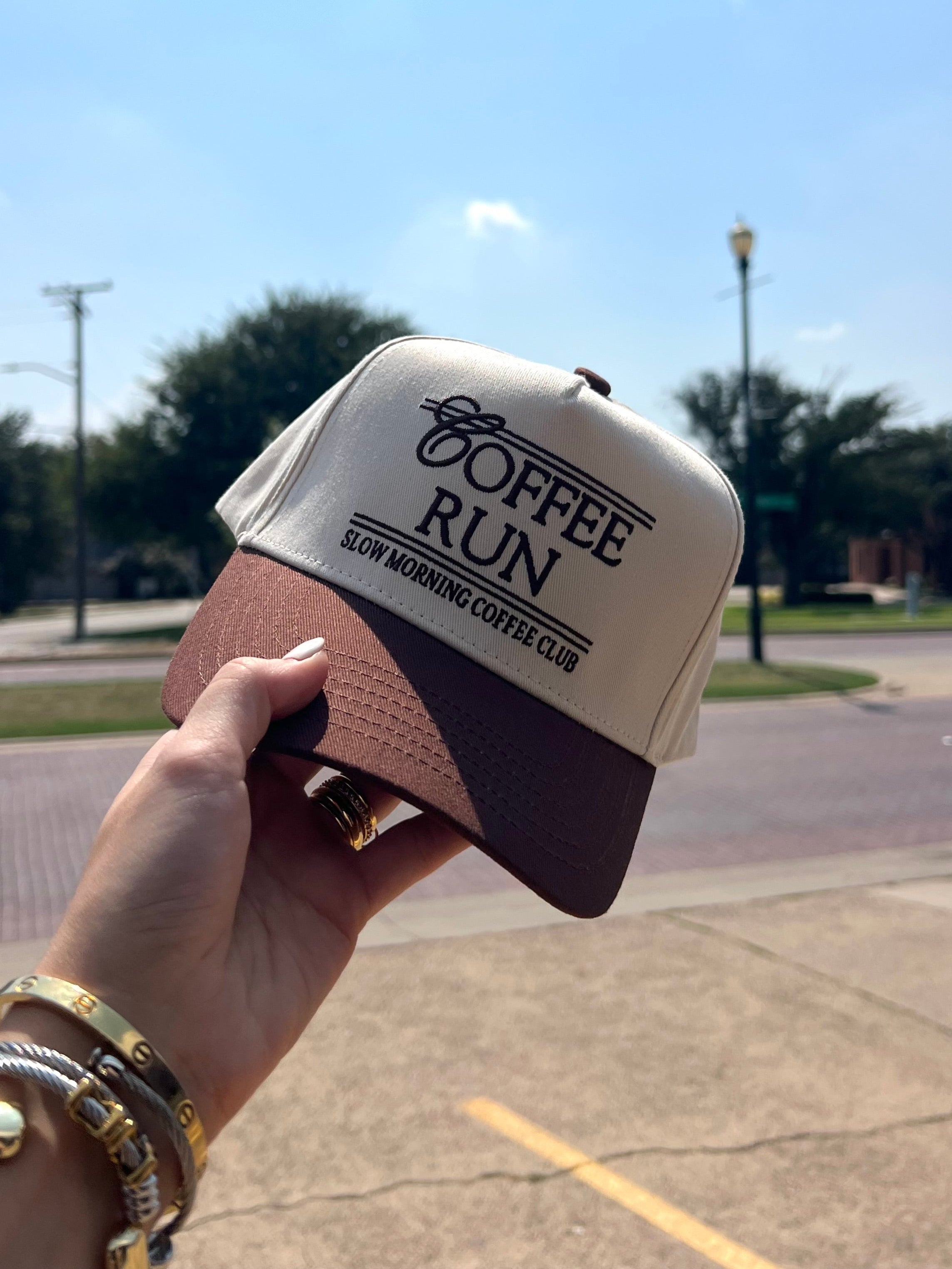 Coffee Run- Brown Vintage Trucker Hat