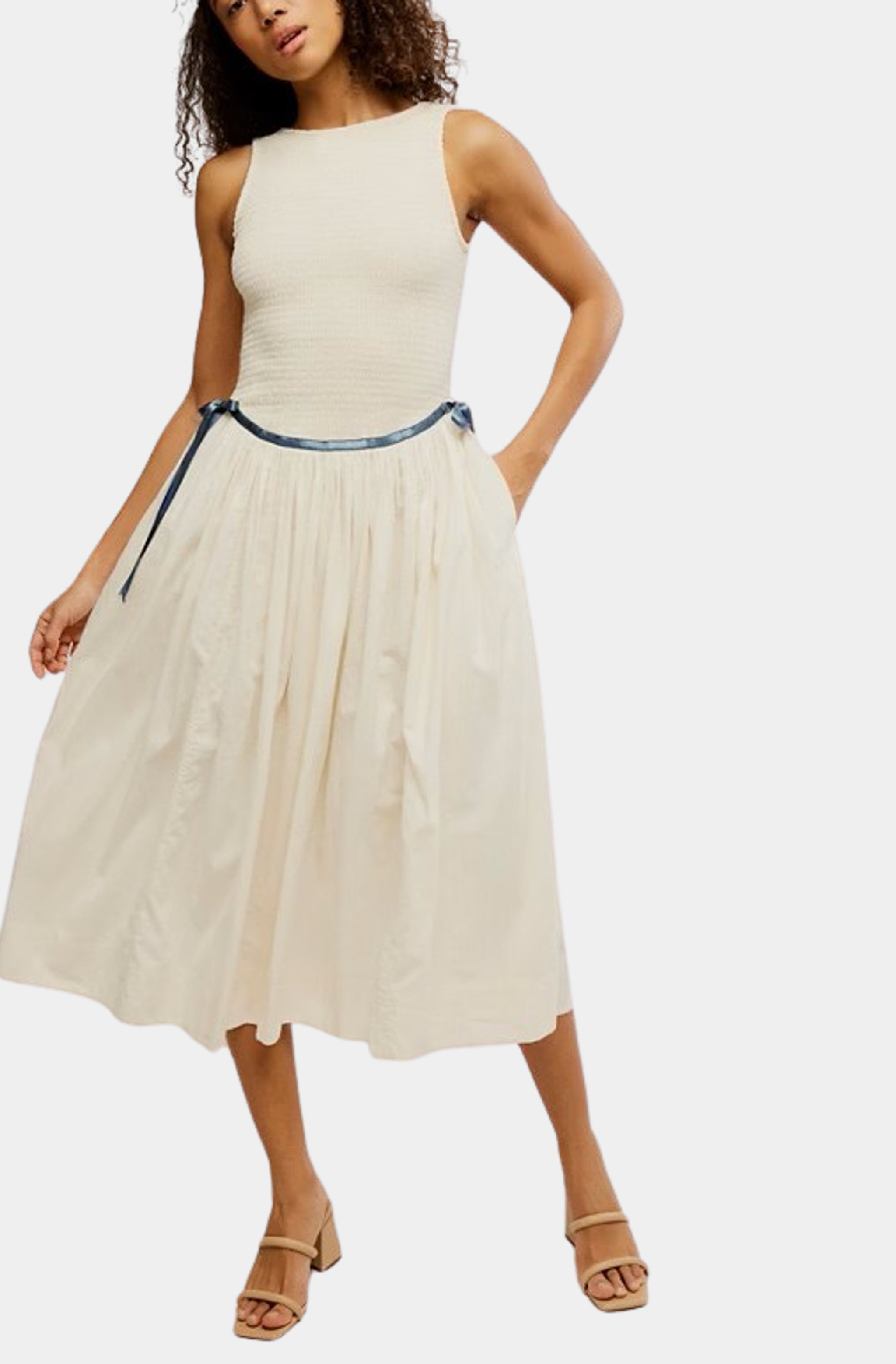 Nightingale Solid Midi Dress