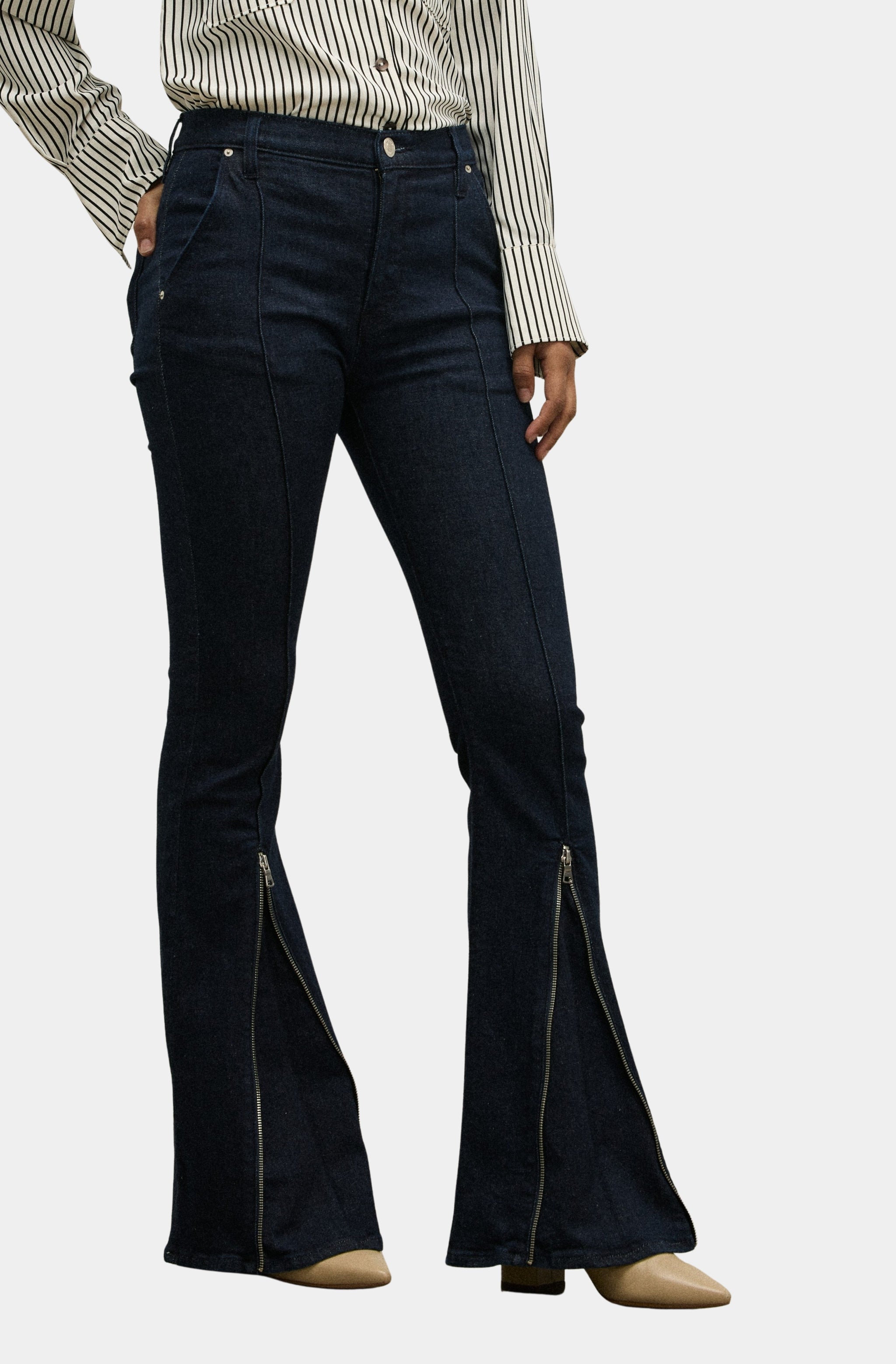 Barbara High-Rise Bootcut w/ Zippers