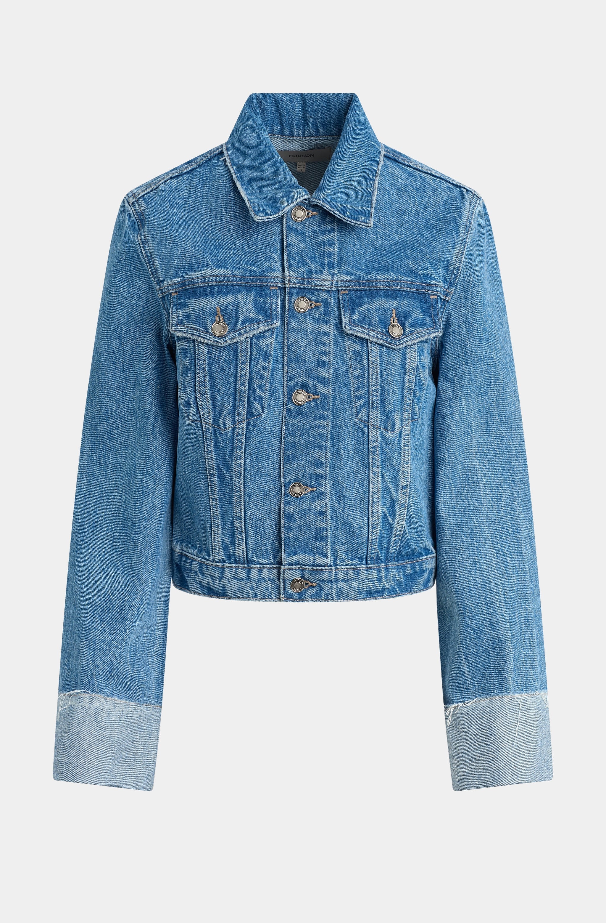 Cuffed Cropped Denim Jacket