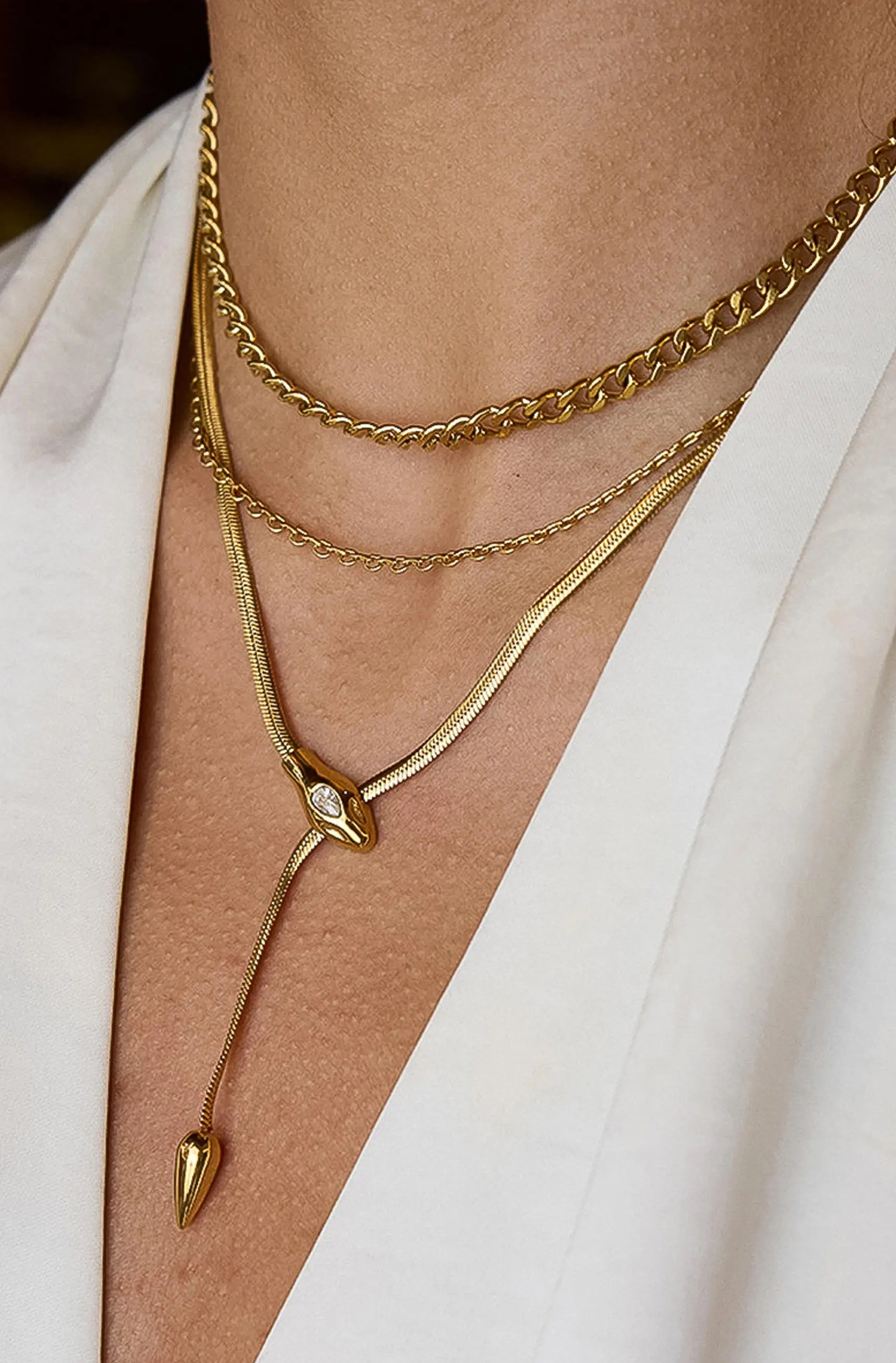 Gildora Serpent Y Lariat Necklace