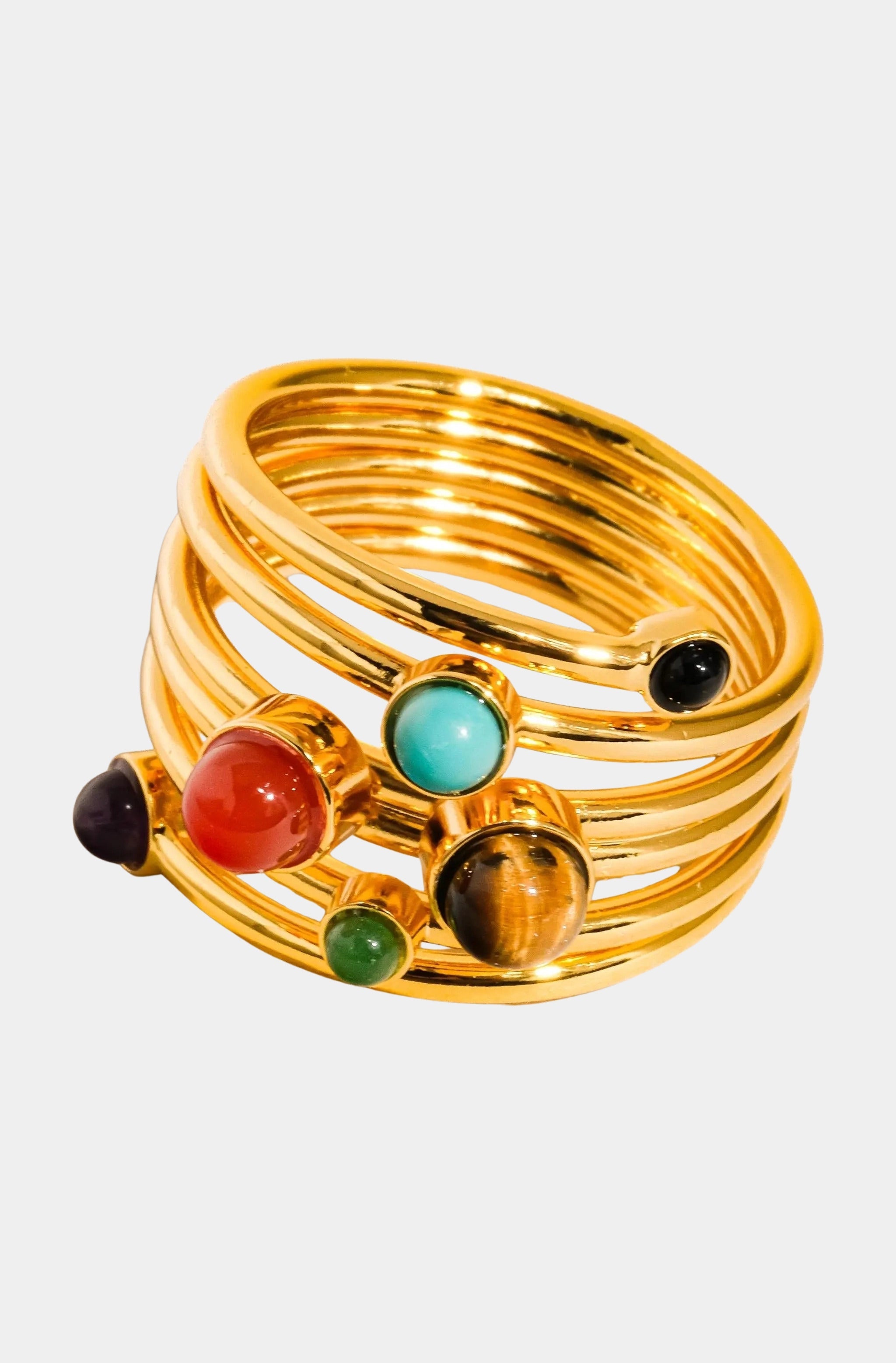 Teigan Multi Color Stone Layered Ring