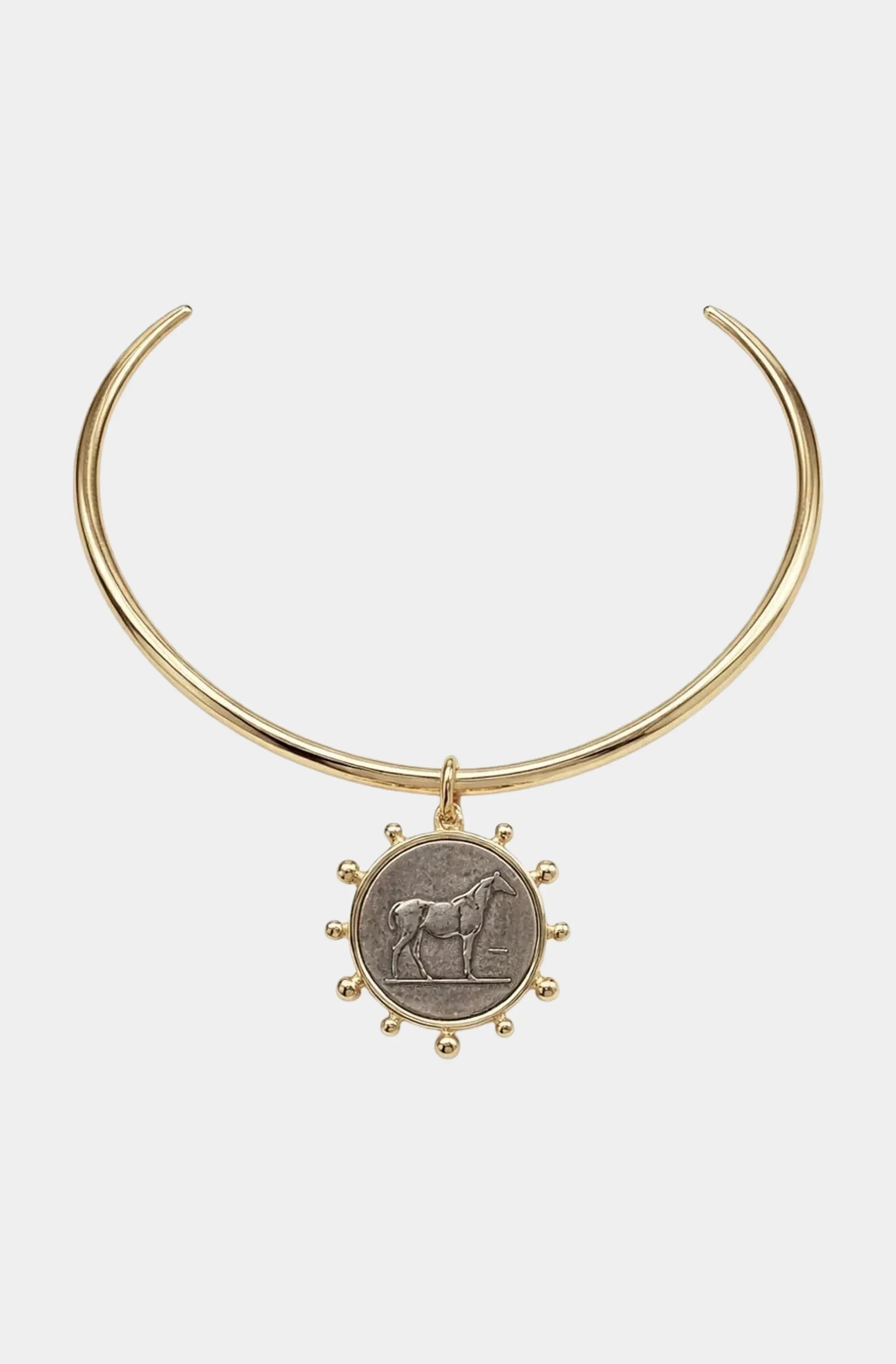 Horse Coin Necklace Cuff