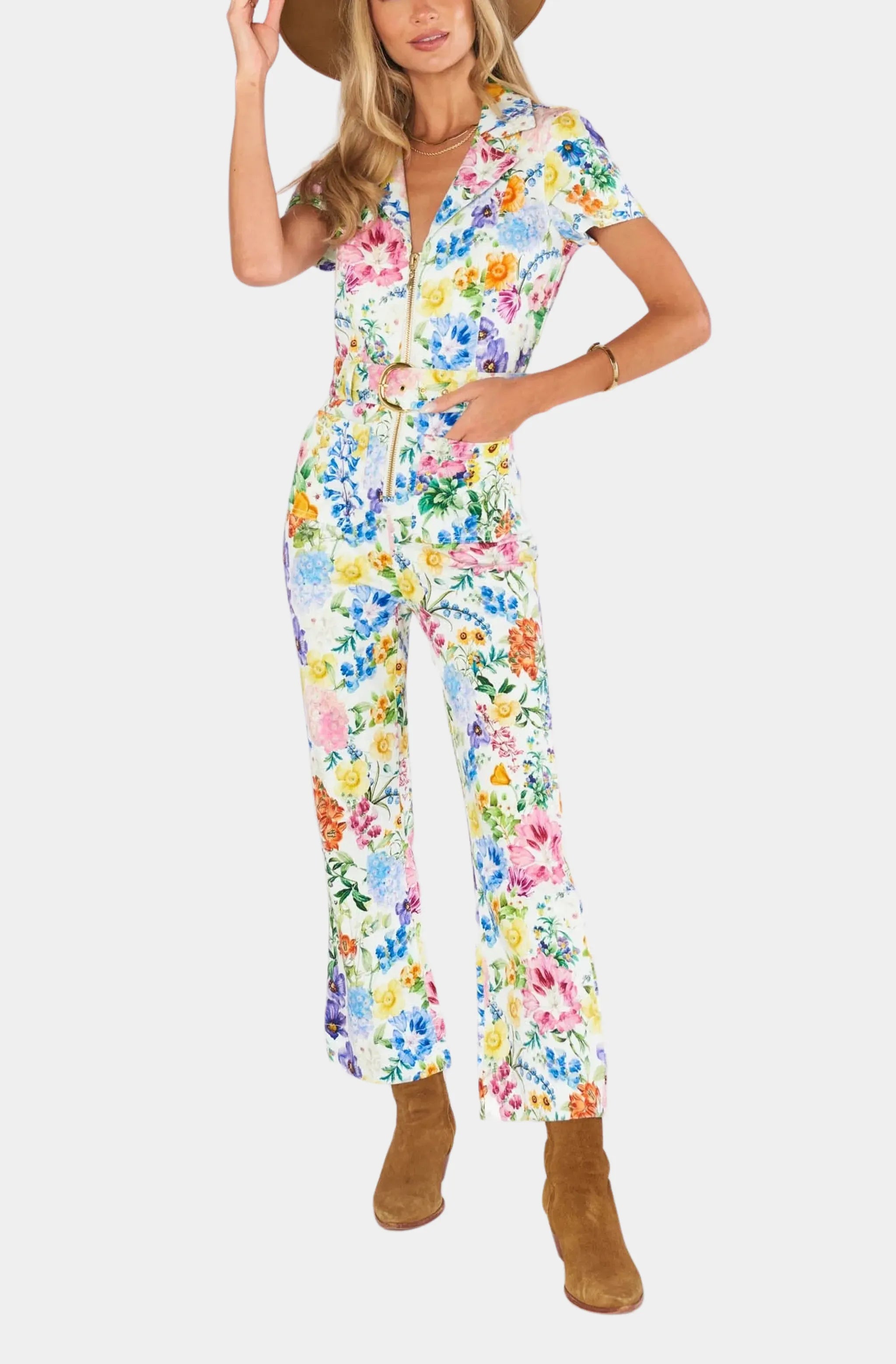 Jacksonville Short Sleeve Crop Jumpsuit