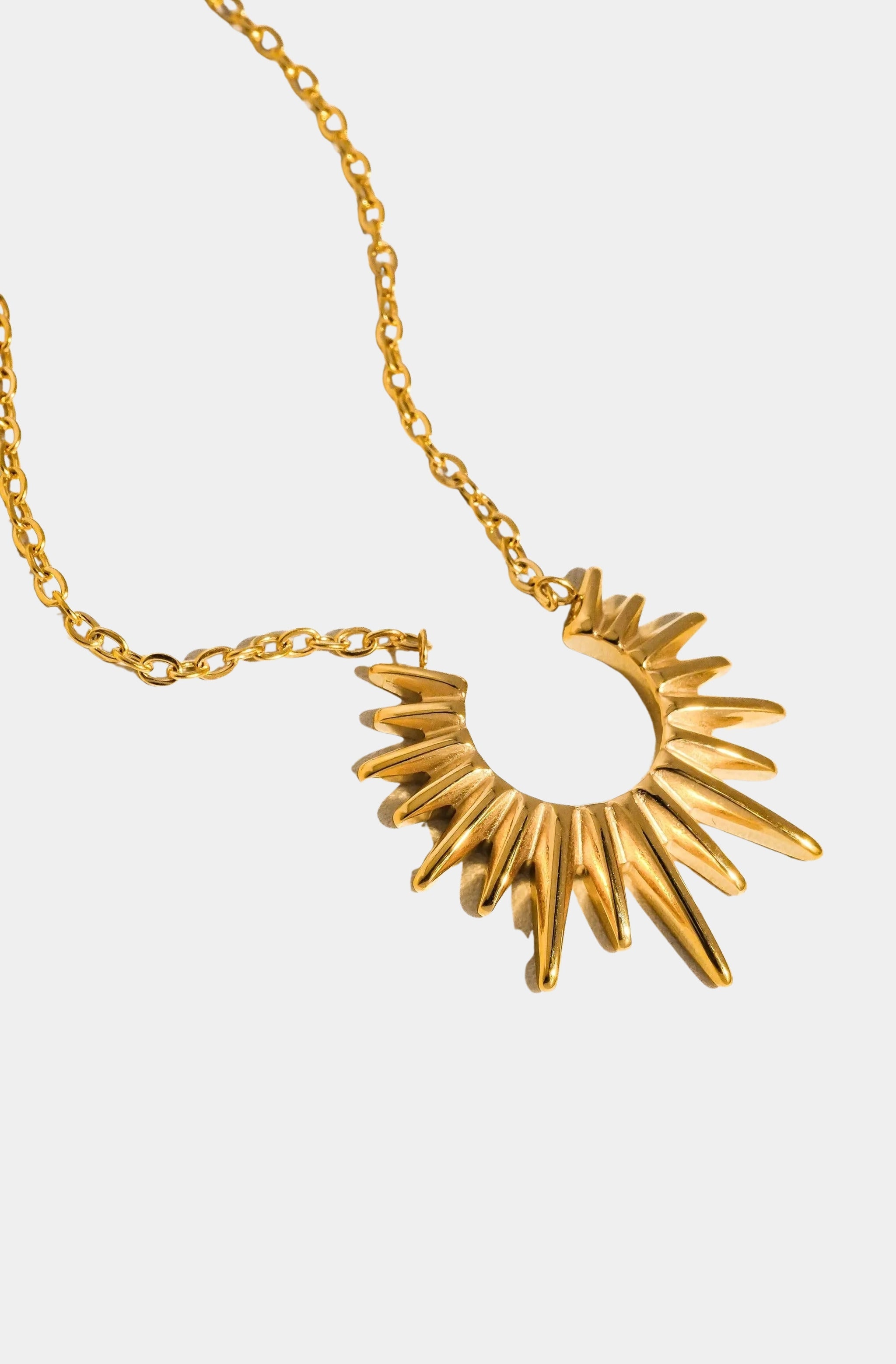 Muse Non-Tarnish Gold Sun Necklace
